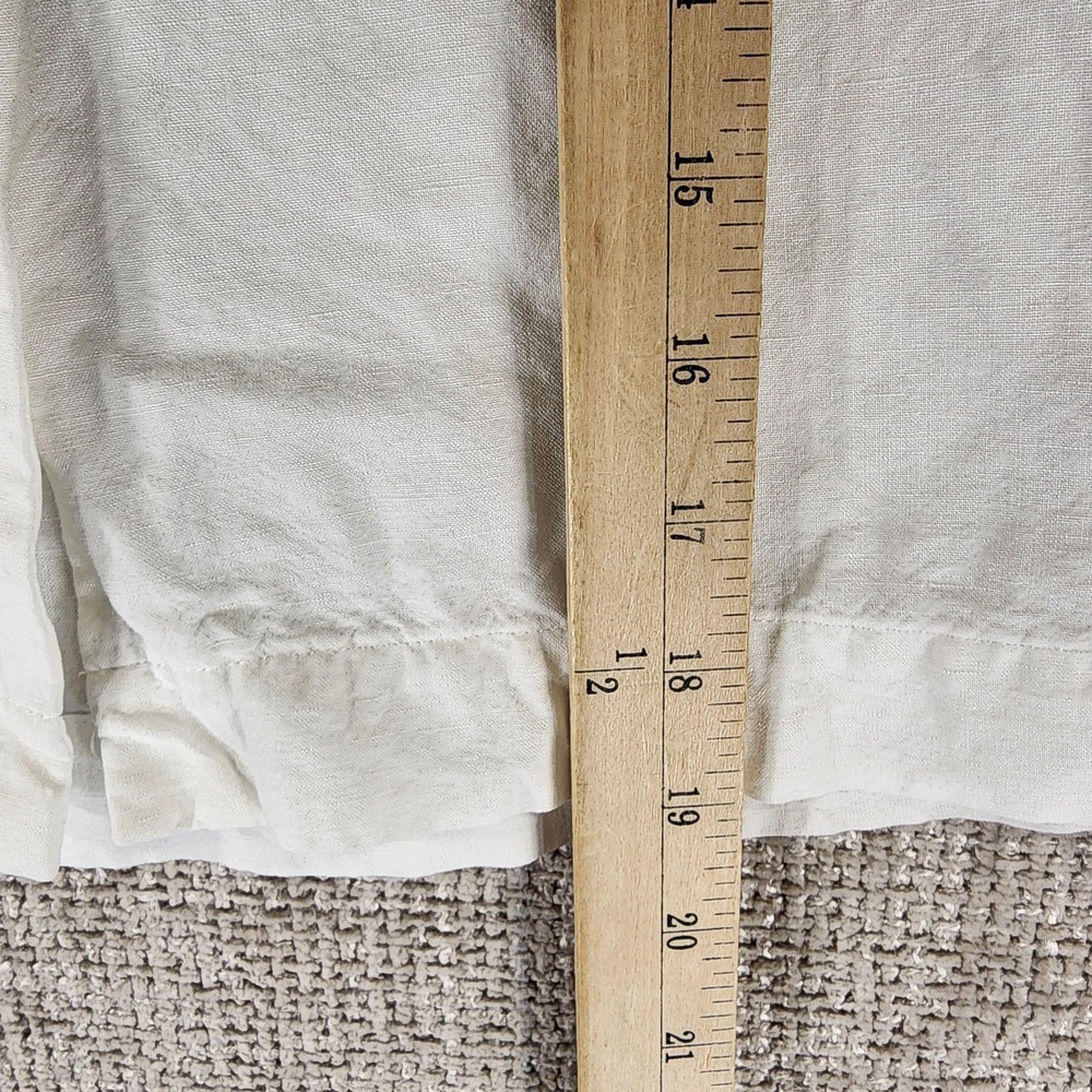 Uniqlo Linen Blend Open Collar Shirt Womens SS White Boxy Cropped Relaxed NEW - Picture 5 of 10